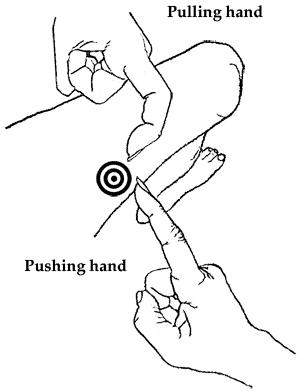 Wich finger has the best angle to reach the target