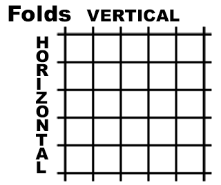 Vertical plus horizontal folds form a grid