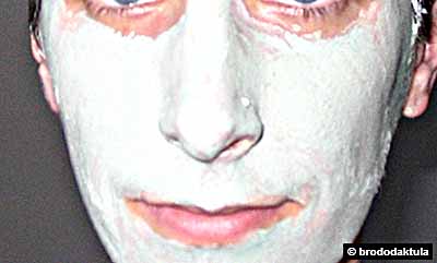 Face covered with clay